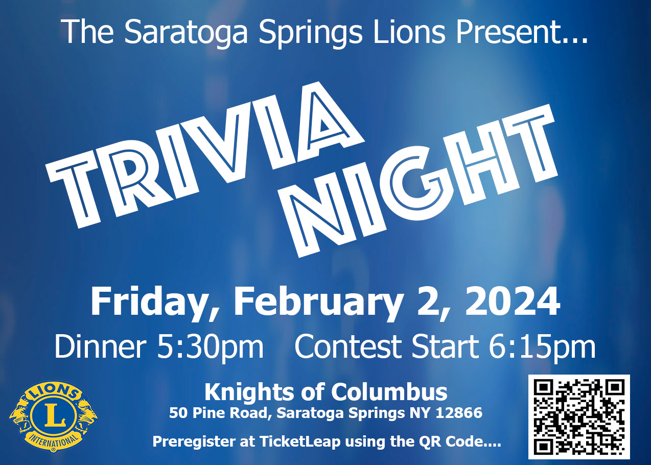 Trivia Night Saratoga Springs Lions